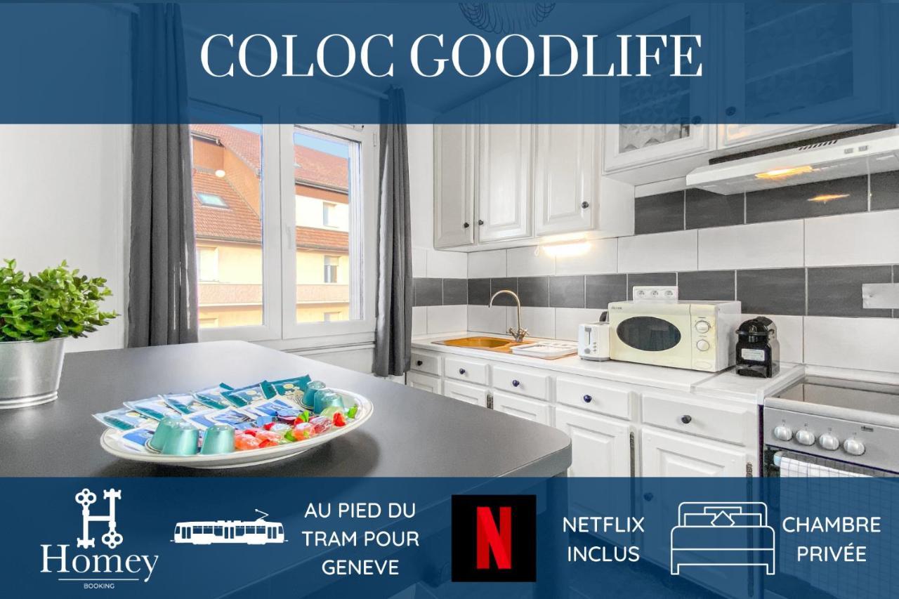 Homey Coloc Goodlife - Colocation Moderne - Chambres Privees - Wifi Et Netflix - Au Pied Du Tram Pour Geneve Ambilly Exterior foto